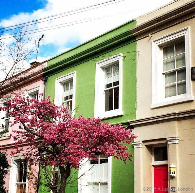 Spring on Portobello Road in London