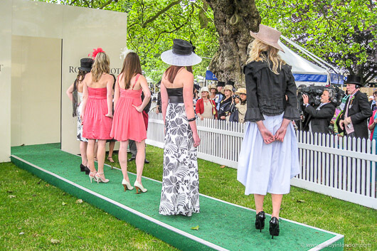 Models on the BBC catwalk at Royal Ascot