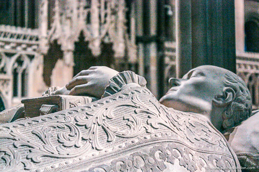 Tomb of an archbishop in Canterbury Cathedral in England