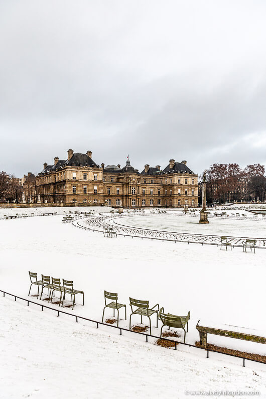 Jardin du Luxembourg in Snow