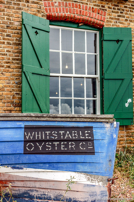Whitstable Oyster Company on the beach near London