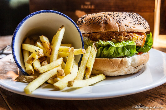 Vegan Burger and Fries
