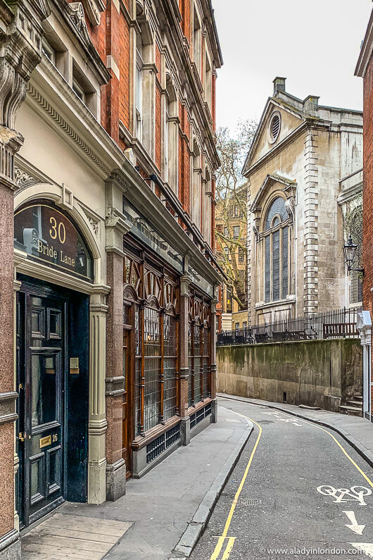 Bride Lane in the City of London