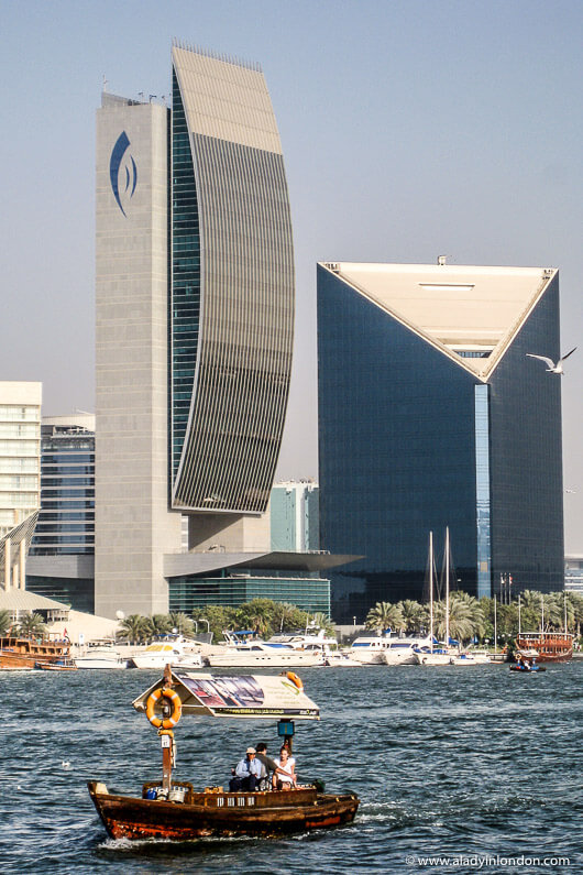 Boat and Skyscrapers in Dubai