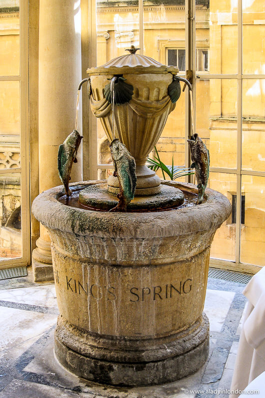 Fountain in the Pump Room in Bath, England