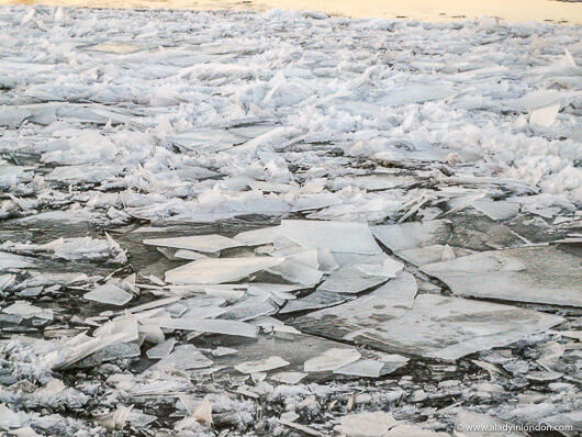 Frozen River in St Petersburg, Russia