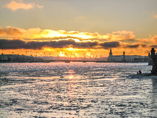 Sunset on the Neva River