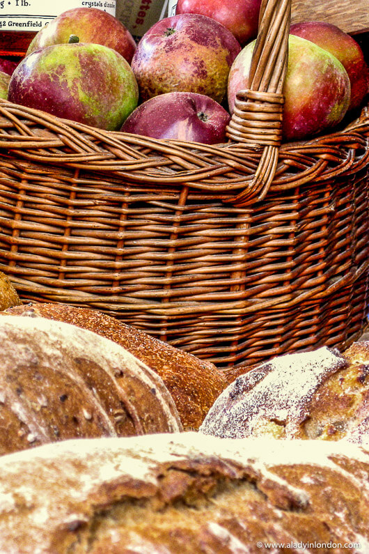 Loaves of Gail's Bread and Apples at Gail's Garden Party in Hampstead