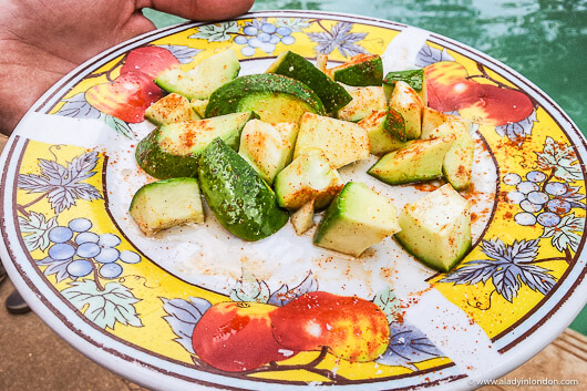 Mangoes with Macadamia Oil, Salt, and Cayenne Pepper