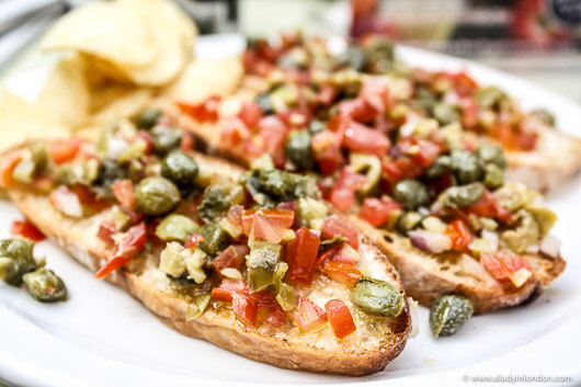 Bruschetta at Caffe Cordina Restaurant in Valletta