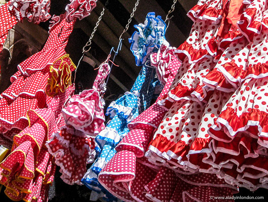 Colorful Dresses in a Shop in Sevilla, Spain