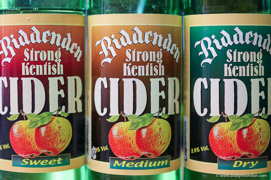 Les bouteilles de cidre en Angleterre