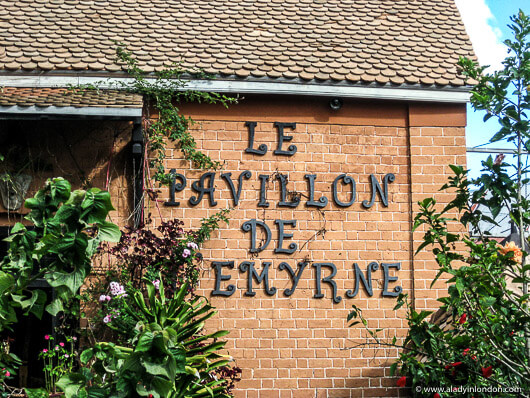 Sign for Le Pavillon de l'Emyrne Hotel in Madagascar