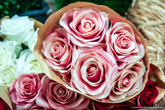 Roses at New Covent Garden Flower Market in London