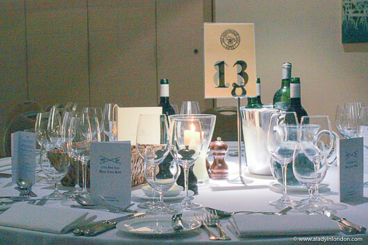 Table at the Oxford Boat Race Ball at the Hurlingham Club
