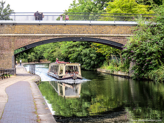 Canal Boat under a Bridge on Regent's Canal