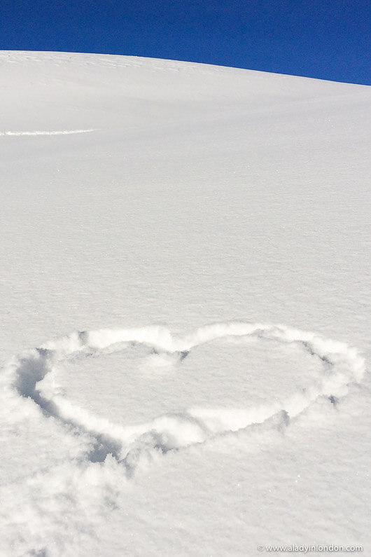 Heart in the Snow in Switzerland