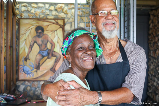 Alison and Ken at Blue Crab Restaurant in Tobago
