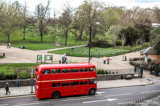 Bus near Hyde Park in London