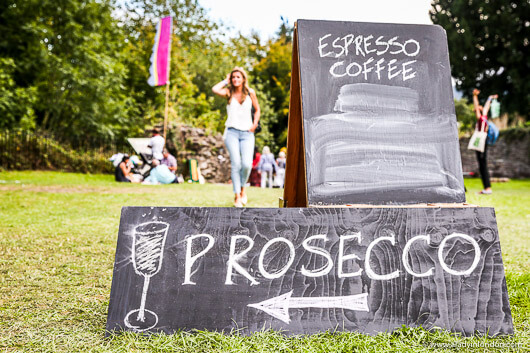 Abergavenny Food Festival Prosecco Sign