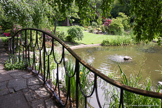 Pond and Garden in Golders Green Crematorium in London