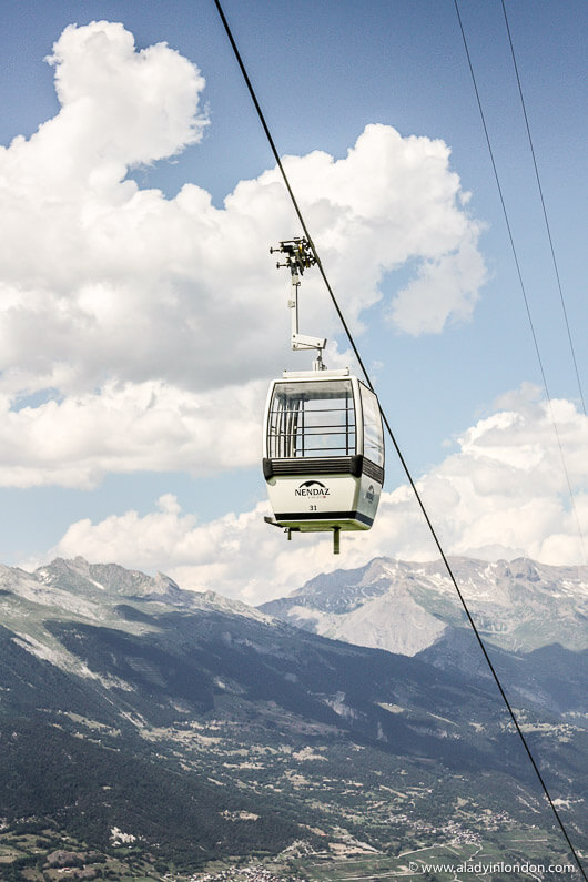 Gondola in the Swiss Alps in Summer