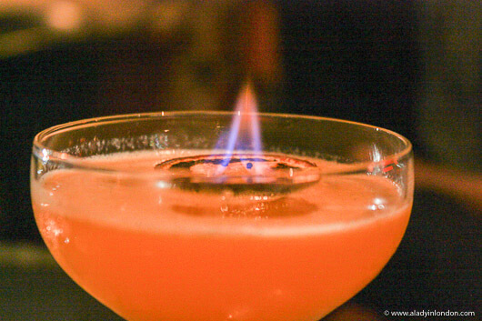 Flaming Cocktail at Drakes Hotel in Brighton