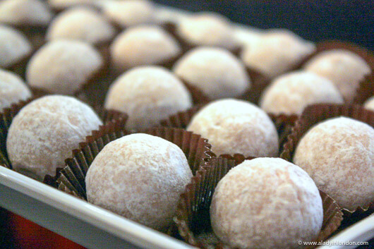 Pink champagne truffles at Charbonnel et Walker in London