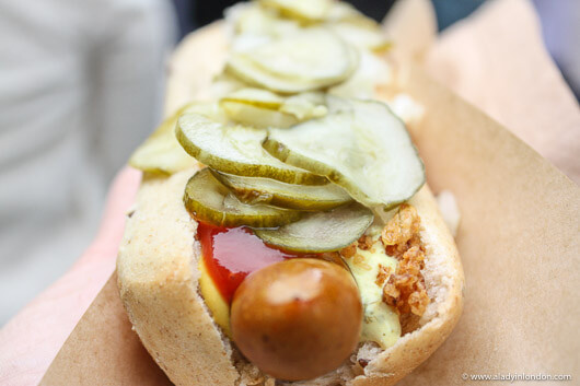 Hot dog at DOP in Copenhagen, Denmark