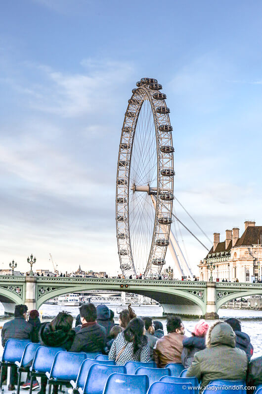 London Eye from a Thames cruise boat