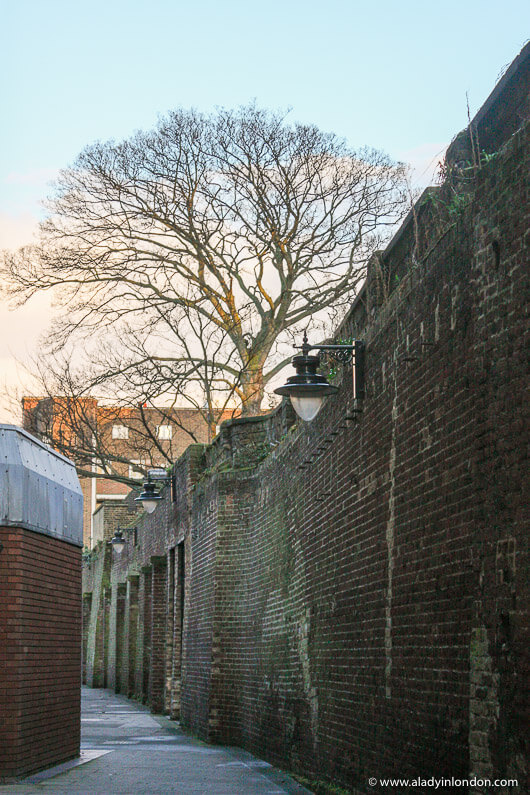 Wall of the old Marshalsea Prison in London, England