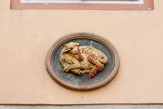 Sheep above a Door on Castle Hill in Prague