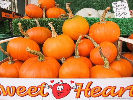 Pumpkins at a Market in St John's Wood, London