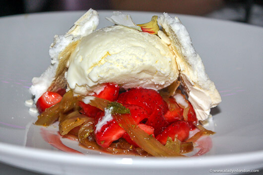 Strawberry Dessert at The Cuckoo Club in Mayfair, London