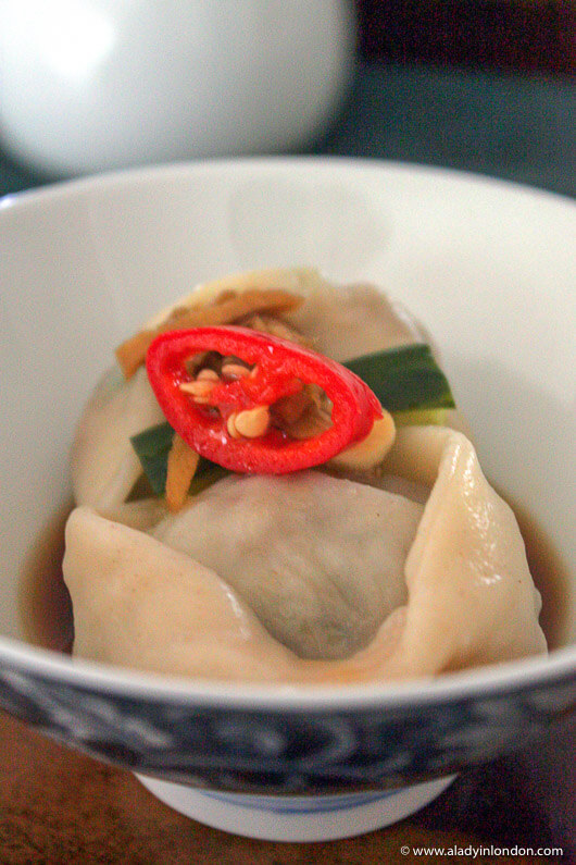 Dumpling with a chili pepper