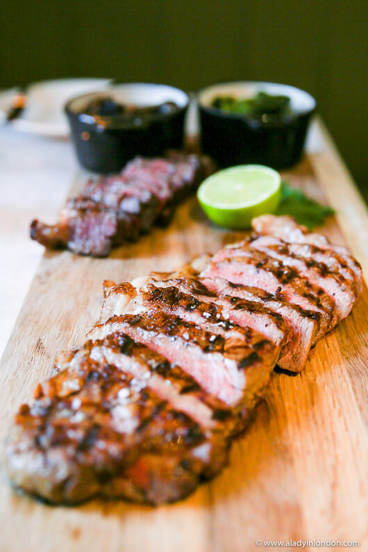 Steak at maze Grill in London