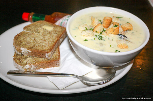 Seafood chowder at Mourne Seafood Bar in Belfast, Northern Ireland