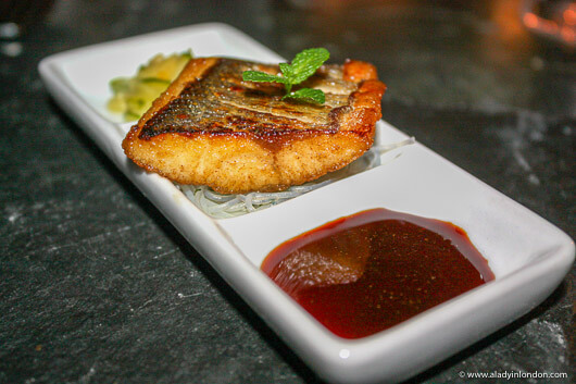 Sea bass for dinner at the Malmaison brasserie in Belfast