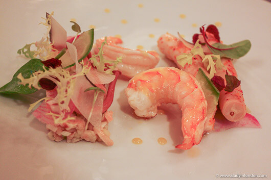 Prawns at La Mere Brazier Restaurant in Lyon