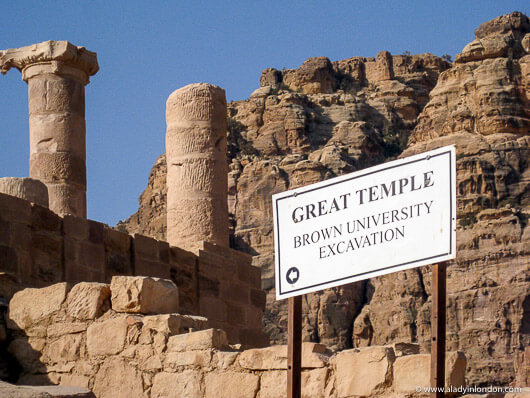 The Great Temple in Petra being excavated by Brown University