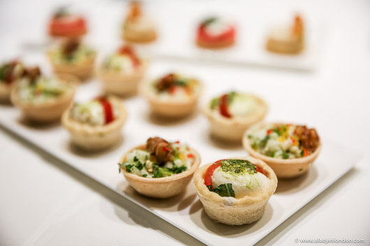 Food in Qatar Airways Lounge at Heathrow