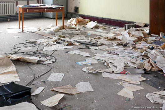 Abandoned Harland and Wolff building where the Titanic was designed in Belfast