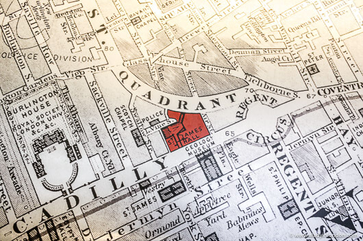 Map at Le Meridien Piccadilly Hotel in London