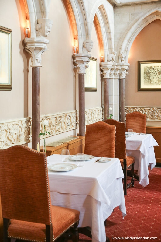 Dining Room in the Restaurant at Abbaye de la Bussiere, Burgundy