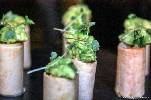 Connaught Hotel Bar Canapes with Avocado in London