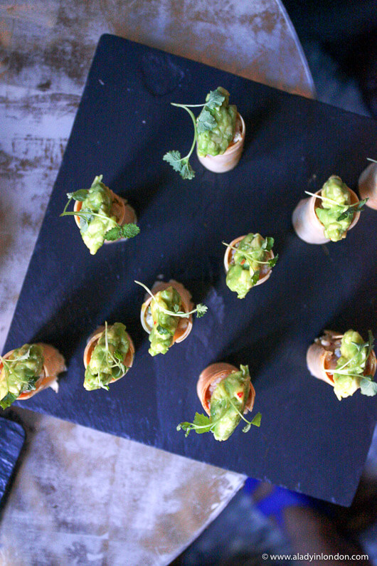 Canapes at the Connaught hotel Bar in London