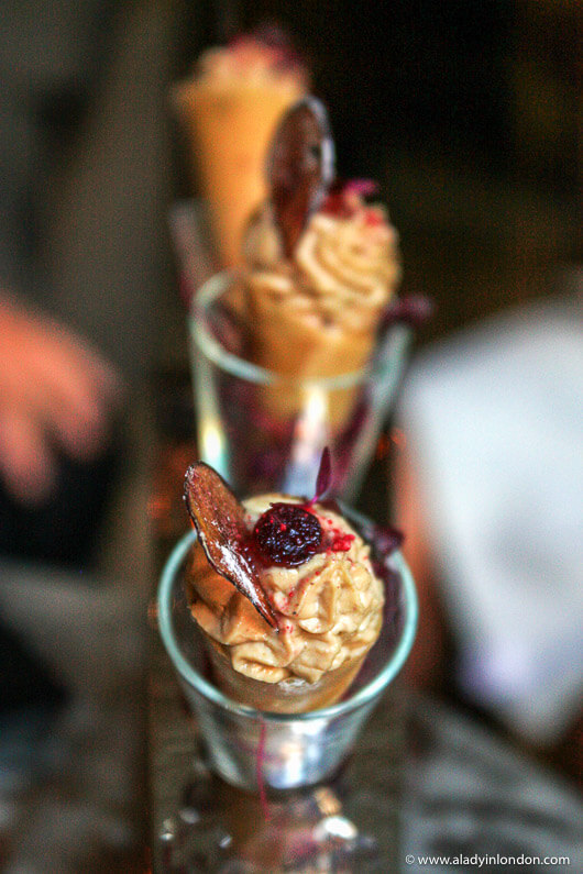 Foie gras canapes at the Connaught Bar in Mayfair, London