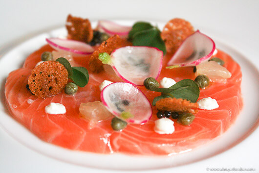 Salmon at Helene Darroze at the Connaught in London