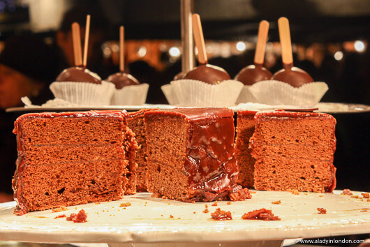 Sachertorte for sale at a Salzburg Christmas market in Austria