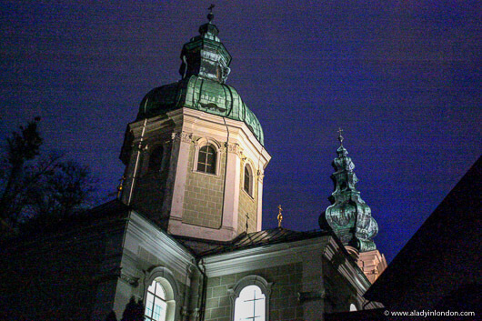Church at night in Salzburg